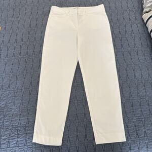 Nanette Lepore White Ankle Pants Womens 6 Casual Cotton Stretch Cropped Slim